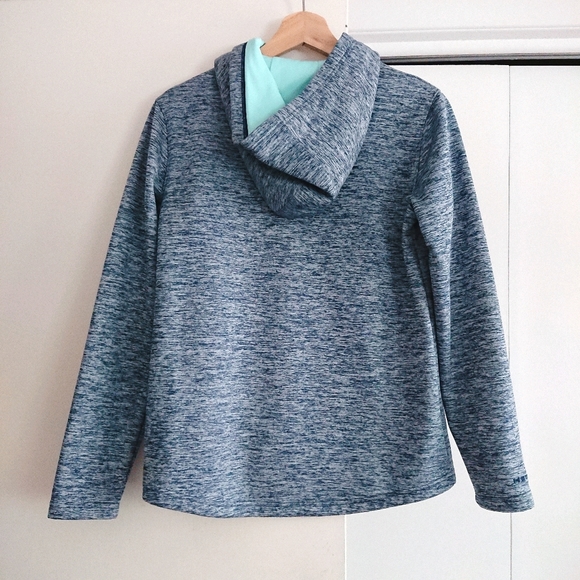 💖2/$25💖 Under Armour Cyan Blue Logo Armour Fleece Storm Hoodie - Picture 3 of 9